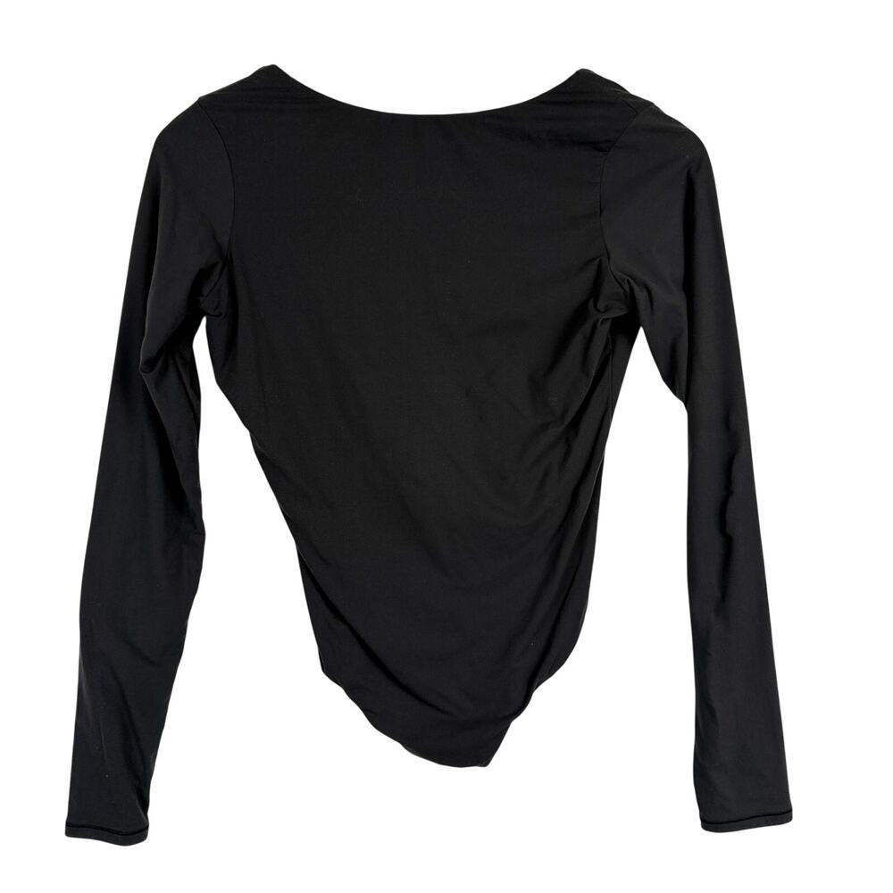 SKIMS Black Open Back Bodysuit Long Sleeve - M